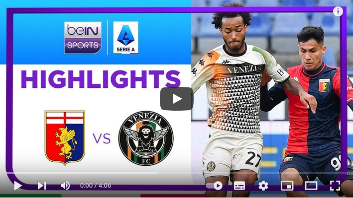 ไฮไลท์ฟุตบอลกัลโช่ เซเรียอา อิตาลี เจนัว 0 - 0 เวเนเซีย